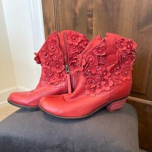 Genuine Leather Red Boots